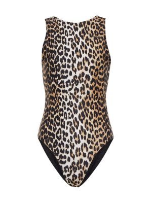 Costum de baie cu imagine cu model leopard Ganni