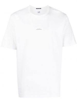 Bavlněné tričko s potiskem C.p. Company bílé