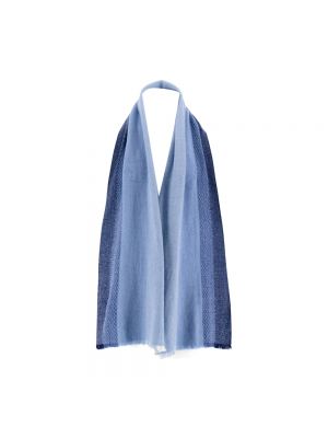 Bufanda de cachemir con estampado de cachemira Fedeli azul