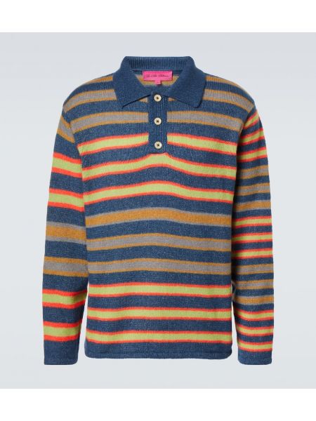 Stripet bomull cashmere poloskjorte The Elder Statesman