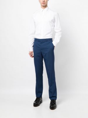 Pantalon droit en laine Paul Smith bleu