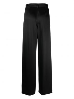 Hedvábné kalhoty relaxed fit Giorgio Armani černé