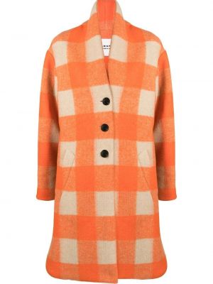 Kockás kabát Isabel Marant Etoile narancsszínű