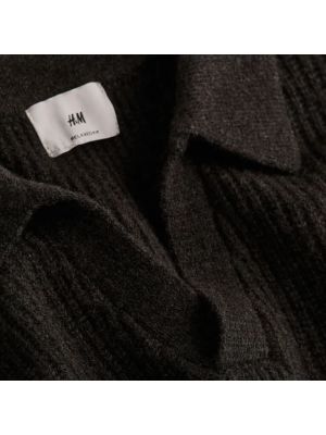 Шерстяной свитер свободного кроя H&m коричневый