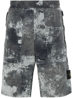 Shorts de sport à imprimé Stone Island gris