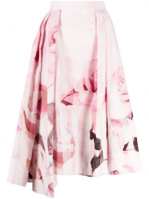 Asymmetrisk blommig kjol Alexander Mcqueen rosa