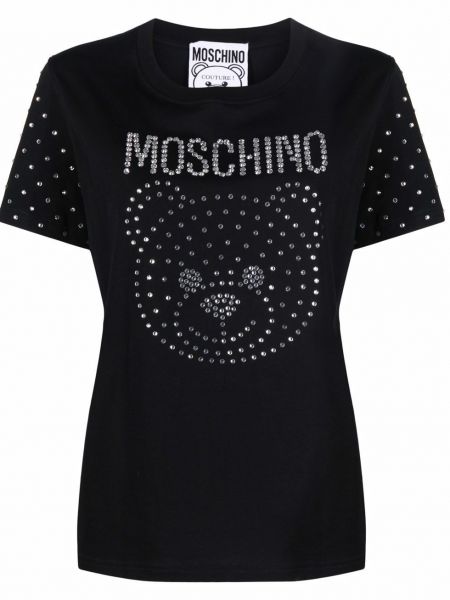 Krištáľové tričko Moschino čierna
