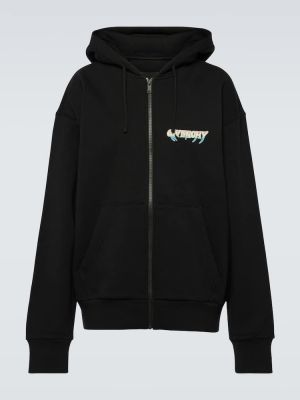 Pamučna hoodie s kapuljačom od flisa Givenchy crna