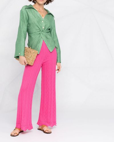 Pantalones de punto con estampado geométrico M Missoni rosa