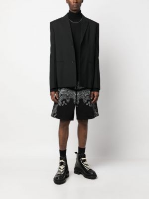Džínové šortky s potiskem s paisley potiskem Philipp Plein černé