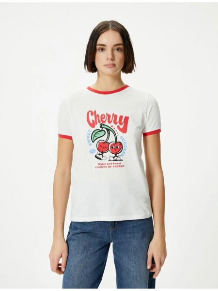 Svītrainas kokvilnas t-krekls ar apdruku Koton