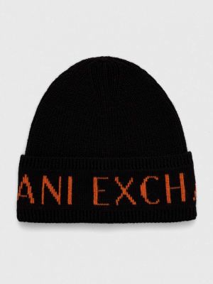 Dzianinowa czapka Armani Exchange czarna