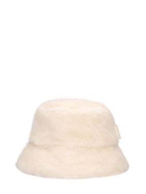 Vlněný klobouk z alpaky Max Mara bílý
