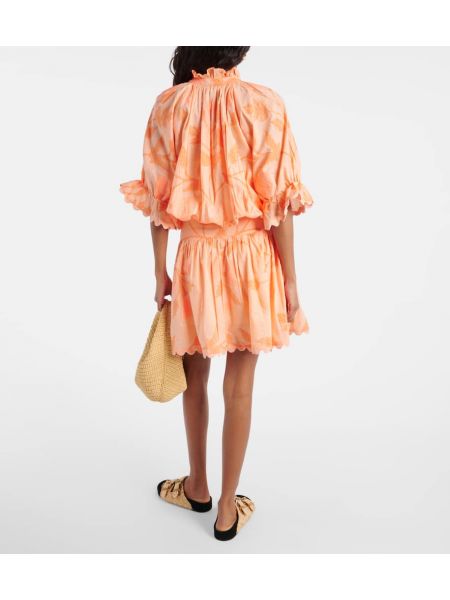 Bombažna obleka s cvetličnim vzorcem Juliet Dunn oranžna