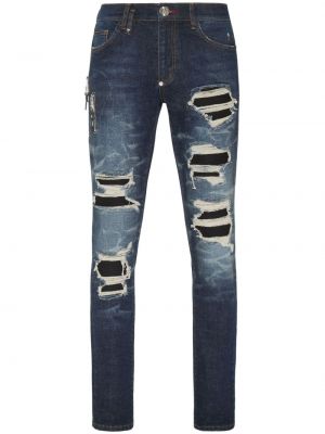 Jeans skinny à motif étoile Philipp Plein bleu