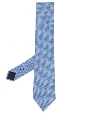 Žakárová hodvábna kravata Brioni modrá