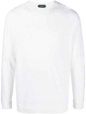 Pullover mit rundem ausschnitt Zanone weiß