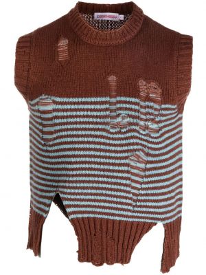 Vestă zdrențuiți cu dungi tricotate Charles Jeffrey Loverboy