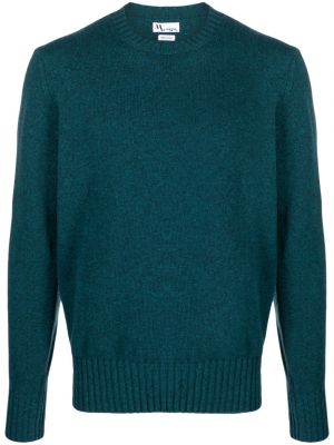 Вълнен пуловер с кръгло деколте Doppiaa синьо