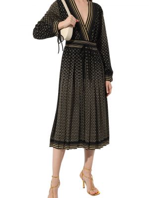 Шерстяное платье из вискозы Gucci черное