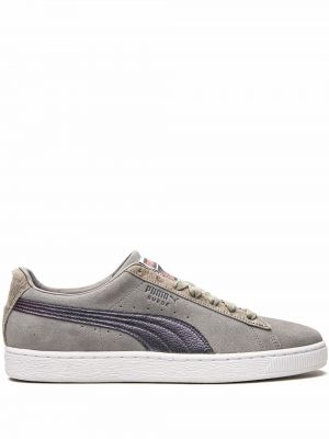 Semsket skinn sneakers Puma Suede grå