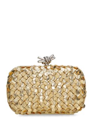 Bőr estélyi táska Bottega Veneta aranyszínű