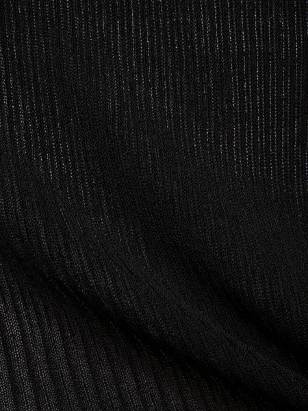 Jupe longue en soie en tricot Petar Petrov noir