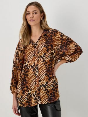 Тигровая рубашка с принтом Papaya коричневая