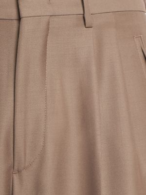 Πλισέ μάλλινο παντελόνι σε φαρδιά γραμμή Etro μπεζ