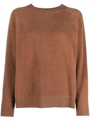 Кашмирен пуловер с кръгло деколте 813 кафяво