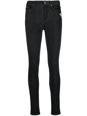 Hög midja skinny fit-jeans Karl Lagerfeld svart