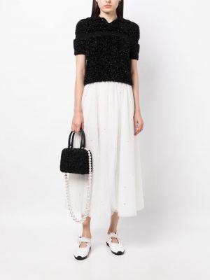Tweed tasche mit perlen Simone Rocha schwarz