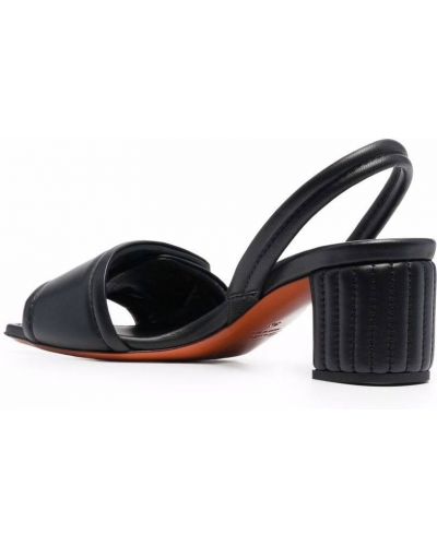 Kožené sandály s otevřenou patou Santoni černé