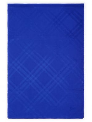 Кариран копринен шал Burberry синьо