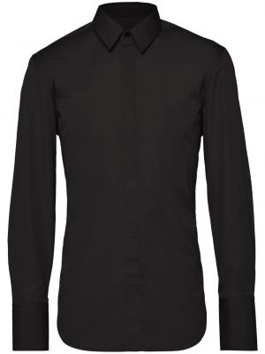 Βαμβακερό πουκάμισο Ferragamo μαύρο