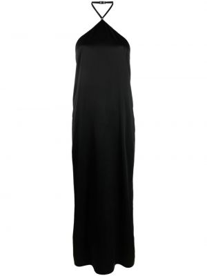 Saténové dlouhé šaty Filippa K černé