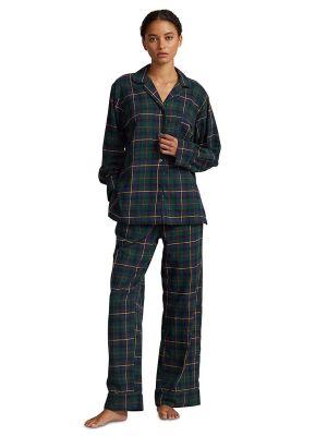 Pijama de franela Polo Ralph Lauren negro