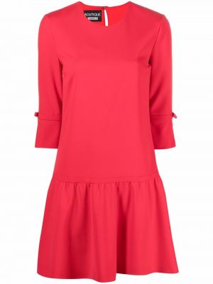 Hedvábné mini šaty s mašlí Boutique Moschino - červená
