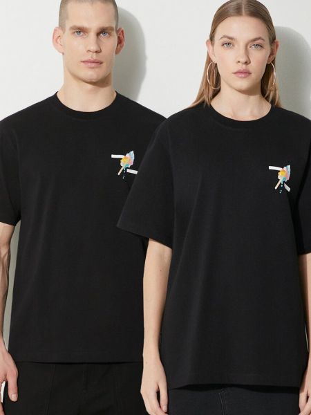 Bavlněné tričko s potiskem Filling Pieces černé