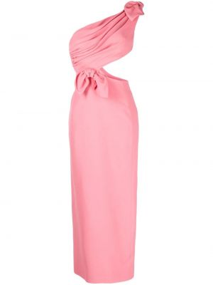 Миди рокля от креп Giambattista Valli розово