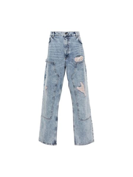 Niebieskie proste jeansy Moschino