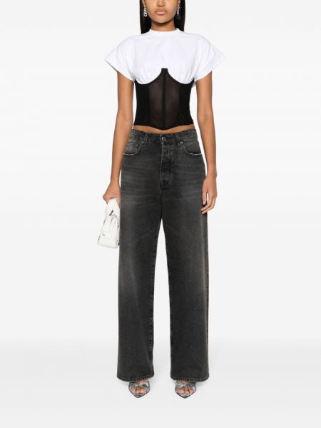 Bavlněné tričko se síťovinou Versace Jeans Couture