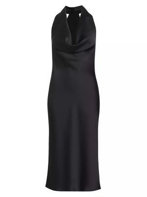 Атласный платье миди Norma Kamali черный
