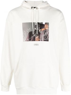 Hoodie con stampa Throwback. bianco