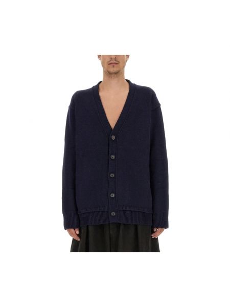 Lniany sweter wełniany bawełniany Maison Margiela niebieski