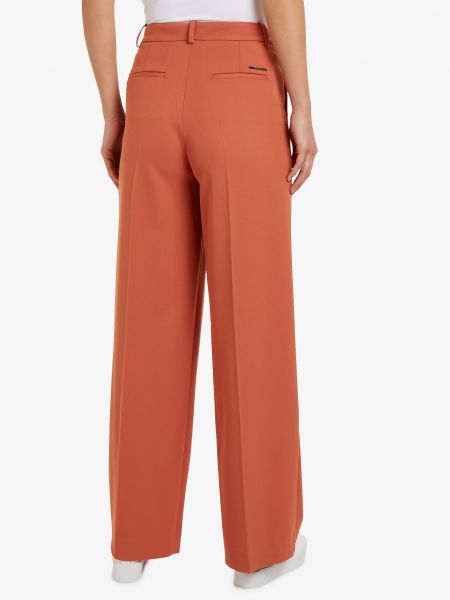 Шерстяные прямые брюки Calvin Klein коричневые