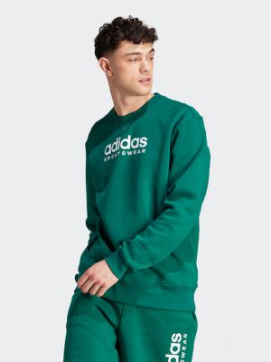 Majica dugih rukava od flisa sa dugačkim rukavima bootcut Adidas zelena