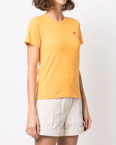 Bavlněné tričko s výšivkou Comme Des Garçons Play žluté