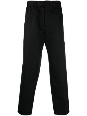 Βαμβακερό παντελόνι με ίσιο πόδι Jil Sander μαύρο