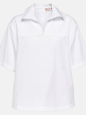 Рубашка поло из хлопкового поплина MARNI белый